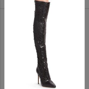 Alexandre Birman Black Python Boots